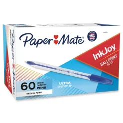 Sale Medium 1 mm InkJoy 50ST Stick Ballpoint Pen - Blue Ink/Clear Barrel (60/Pack) Pens, Pencils & Markers