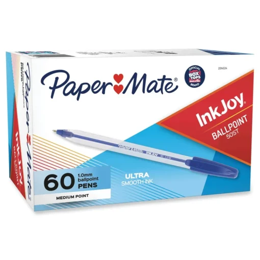 Sale Medium 1 mm InkJoy 50ST Stick Ballpoint Pen - Blue Ink/Clear Barrel (60/Pack) Pens, Pencils & Markers