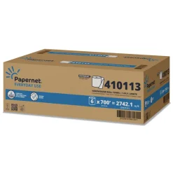 Discount 7.9 in. x 700 ft. 1-Ply HyTech Seas Hardwound Roll Towels - White (6/Carton) Cleaning & Janitorial Supplies