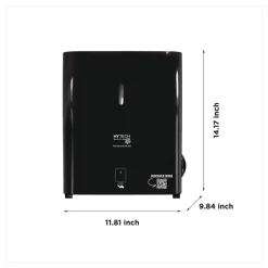 Online 11.8 x 9.8 x 14.2 Hy Tech Automatic Towel Dispenser - Black (1/Carton) Paper & Dispensers