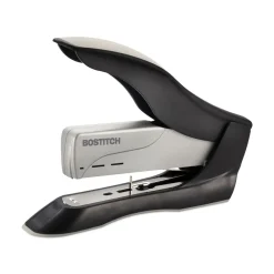 Spring-Powered Premium Heavy-Duty Stapler with 100-Sheet Capacity - Black/Silver Office Staplers & Punches