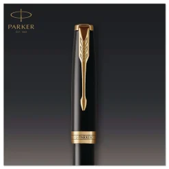 Sale Sonnet Medium 1 mm Fountain Pen with Gift Box - Black Ink/Black/Gold Barrel Pens, Pencils & Markers