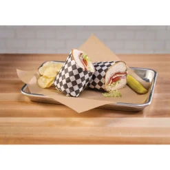 Outlet WG01006 12 in. x 12 in. Grease-Resistant Food Wrap - Black Check (5000/Carton) Tabletop And Serveware