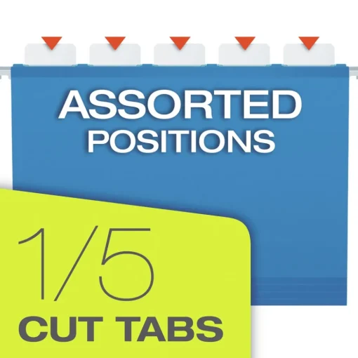 Discount SureHook 3 in. Capacity 1/5-Cut Tabs 1 Section Legal Size Reinforced Extra-Capacity Hanging Box File - Blue (25/Box) Filing & Folders