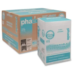 Sale 511178 7.75 in. PHA Wrapped Marine Biodegradable Straws - Ocean Blue (375/Box, 10 Boxes/Carton) Tabletop And Serveware