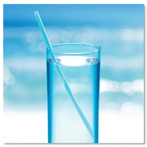 Best 7.75 in. Marine Biodegradable Straws - Ocean Blue (6000/Carton) Tabletop And Serveware
