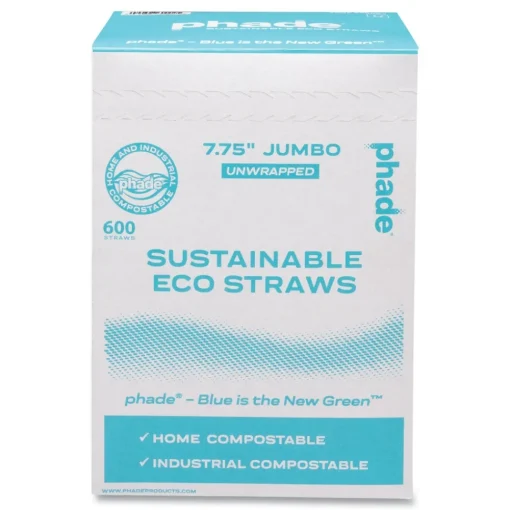 Best 7.75 in. Marine Biodegradable Straws - Ocean Blue (6000/Carton) Tabletop And Serveware