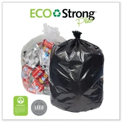 Hot 37 in. x 50 in. 1.35 mil 44 gal. Eco Strong Plus Can Liners - Natural (100/Carton) Trash & Waste Bins