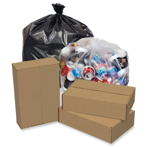 Online 40 in. x 46 in. 1.7 mil 40 gal. Eco Strong Plus Can Liners - Black (100/Carton) Trash & Waste Bins
