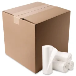 Online Eco Strong Plus 33 in. x 39 in. 13 mic 33 Gallon Can Liners - Natural (250/Carton) Trash & Waste Bins