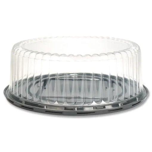 Sale Bakery Containers, 9-in Cake Container, 11.2-in Diameter x 3.5-in h, Black/Clear, 50/Carton Tabletop And Serveware
