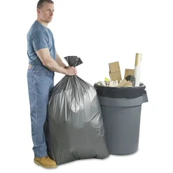 New 1507253 30 in. x 36 in. 30-Gallon 1.35 mil. Can Liners - Gray (100/Carton) Trash & Waste Bins