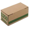 Outlet 61010 8.06 x 3.31 x 3.19 Corrugated Cardboard Coin Storage with Denomination Printed On Side - Green (50/Carton) Retail Store Supplies