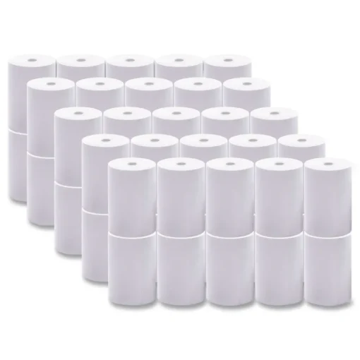 New 2.25 in. x 85 ft. 0.45 in. Core Direct Thermal Printing Paper Rolls - White (50/Carton) Cleaning & Janitorial Supplies