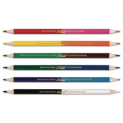 Hot 3 mm 2B (#2) Duo-Color Colored Pencil Sets - Assorted Lead, Assorted Barrel (6/Pack) Pens, Pencils & Markers