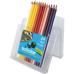 Best Scholar 3 mm 2B Colored Pencil Set - Assorted Lead and Barrel Colors (24/Set) Pens, Pencils & Markers