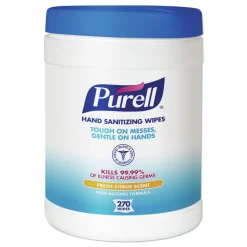 9113-06 6.75 in. x 6 in. Fresh Citrus Sanitizing Hand Wipes - White, (6/Carton) Skin Care & Personal Hygiene
