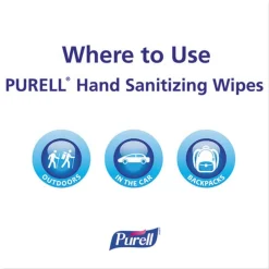 Online 9111-12 5.78 in. x 7 in. Premoistened Hand Sanitizing Wipes - Fresh Citrus, White (12/Carton) Skin Care & Personal Hygiene