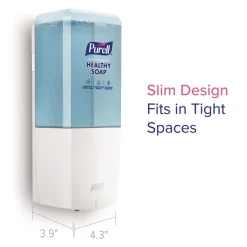 ES10 4.33 in. x 3.96 in. x 10.31 in. 1,200 mL Automatic Hand Soap Dispenser - White Cleaning & Janitorial Supplies