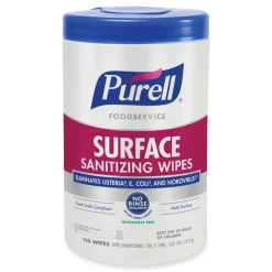Discount 1-Ply 10 in. x 7 in. Fragrance-Free Foodservice Surface Sanitizing Wipes - White (6/Carton) Cleaning & Janitorial Supplies