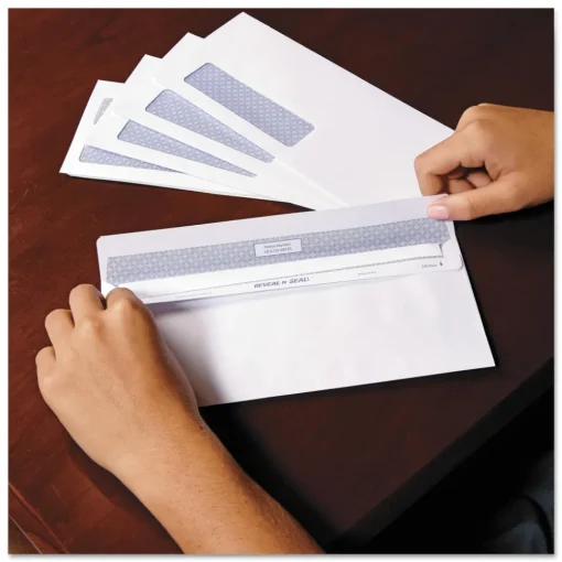 Outlet 3.88 in. x 8.88 in. #9 Commercial Flap Self-Adhesive Closure Reveal-N-Seal Envelope - White (500/Box) Mailing, Packing & Shipping