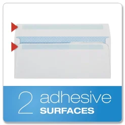 New 4.13 in. x 9.5 in. #10 Commercial Flap Redi-Seal Adhesive Closure Double Window Redi-Seal Security-Tinted Envelope - White (500/Box) Mailing, Packing & Shipping