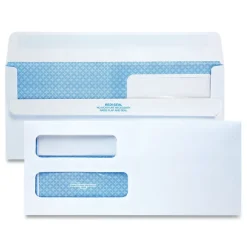 New 4.13 in. x 9.5 in. #10 Commercial Flap Redi-Seal Adhesive Closure Double Window Redi-Seal Security-Tinted Envelope - White (500/Box) Mailing, Packing & Shipping