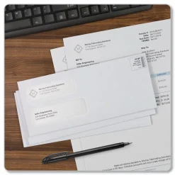 New 4.13 in. x 9.5 in. #10 Commercial Flap Redi-Seal Adhesive Closure Double Window Redi-Seal Security-Tinted Envelope - White (500/Box) Mailing, Packing & Shipping