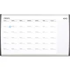 30 in. x 18 in. ARC Frame Cubicle Monthly Planning/Scheduling Calendar Board - White Magnetic Surface/Satin Aluminum Frame Office Presentation Supplies