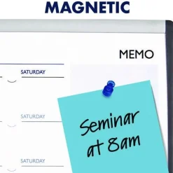 30 in. x 18 in. ARC Frame Cubicle Monthly Planning/Scheduling Calendar Board - White Magnetic Surface/Satin Aluminum Frame Office Presentation Supplies