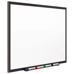 Hot 72 in. x 48 in. Classic Series Porcelain Magnetic Dry Erase Board - White Surface, Black Aluminum Frame Office Presentation Supplies
