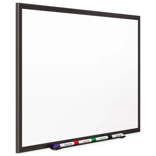 Hot 72 in. x 48 in. Classic Series Porcelain Magnetic Dry Erase Board - White Surface, Black Aluminum Frame Office Presentation Supplies