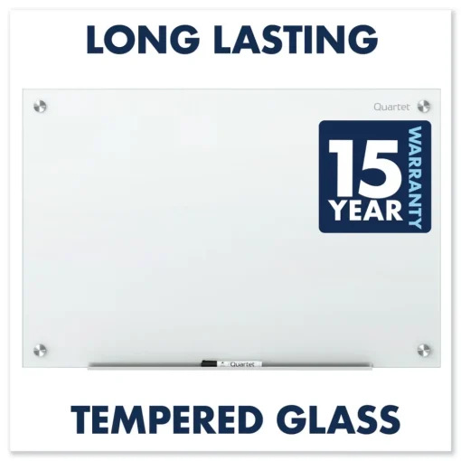 Best 24 in. x 18 in. Infinity Magnetic Glass Marker Board - White Surface Office Presentation Supplies