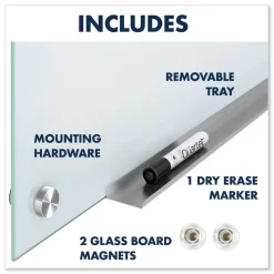Best 24 in. x 18 in. Infinity Magnetic Glass Marker Board - White Surface Office Presentation Supplies