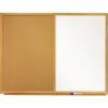 Outlet 48 in. x 36 in. Oak Finished Fiberboard (MDF) Frame Combination Board - Brown/White Surface Office Presentation Supplies