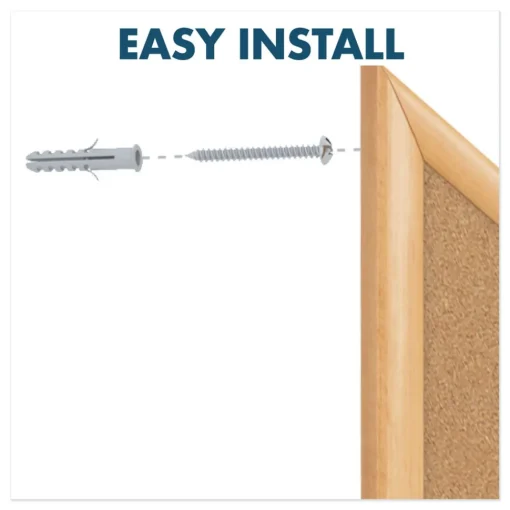 Outlet 48 in. x 36 in. Oak Finished Fiberboard (MDF) Frame Combination Board - Brown/White Surface Office Presentation Supplies