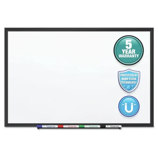 Outlet Classic Series Nano-Clean Dry Erase Board, 24 X 18, Black Aluminum Frame Office Presentation Supplies