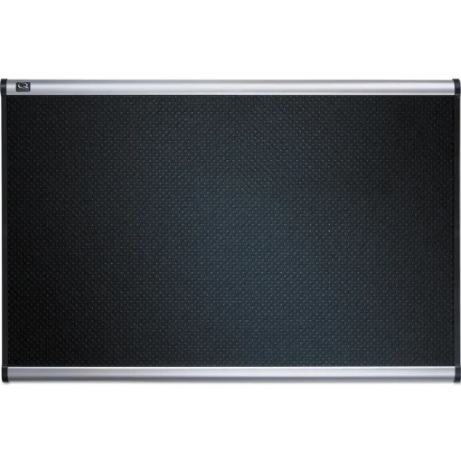 Outlet Prestige 36 in. x 24 in. Embossed Foam Bulletin Board - Black/Silver Office Presentation Supplies