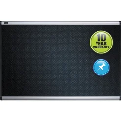 Outlet Prestige 36 in. x 24 in. Embossed Foam Bulletin Board - Black/Silver Office Presentation Supplies