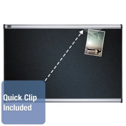 Outlet Prestige 36 in. x 24 in. Embossed Foam Bulletin Board - Black/Silver Office Presentation Supplies