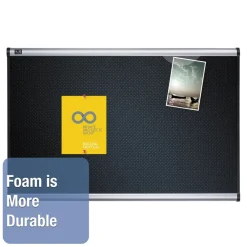 Outlet Prestige 36 in. x 24 in. Embossed Foam Bulletin Board - Black/Silver Office Presentation Supplies