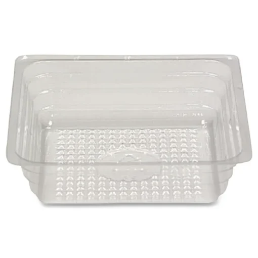 Outlet 4 oz. cap. 3.5 in. x 3.5 in. x 1 in. Shallow Reflections Portion Plastic Trays - Clear (2500/Carton) Tabletop And Serveware