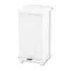 Clearance 6.5 gal. Defenders Heavy-Duty Steel Step Can - White Trash & Waste Bins