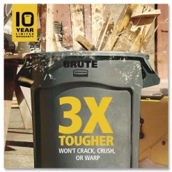 Online 20 gal. Vented Round Plastic Brute Container - Yellow Trash & Waste Bins