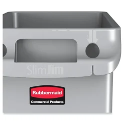 Clearance 23 Gallon Rectangular Plastic Slim Jim Receptacle W/venting Channels - Gray Trash & Waste Bins