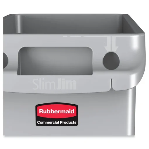 Clearance 23 Gallon Rectangular Plastic Slim Jim Receptacle W/venting Channels - Gray Trash & Waste Bins