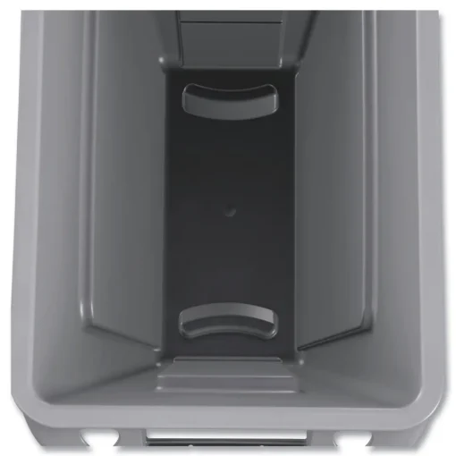 Clearance 23 Gallon Rectangular Plastic Slim Jim Receptacle W/venting Channels - Gray Trash & Waste Bins