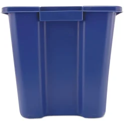 Clearance 14 Gallon Polyethylene Stacking Recycle Bin - Blue Trash & Waste Bins