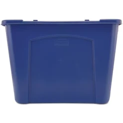 Clearance 14 Gallon Polyethylene Stacking Recycle Bin - Blue Trash & Waste Bins
