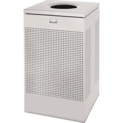 Outlet 20 Gallon Steel Designer Line Silhouettes Waste Receptacle - Silver Metallic Trash & Waste Bins
